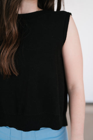 Perfect Muse Bow Knit Top - Black