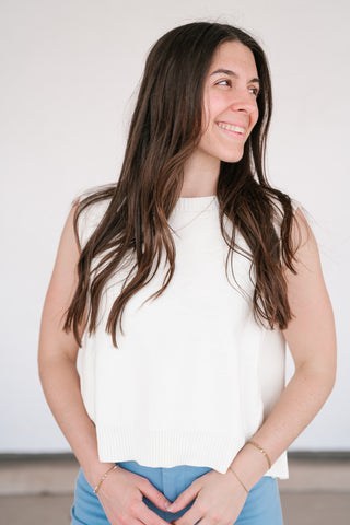 Perfect Muse Bow Knit Top - Cream