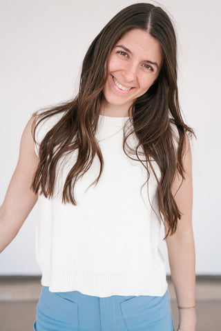 Perfect Muse Bow Knit Top - Cream