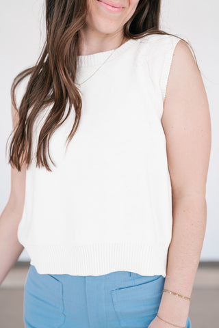 Perfect Muse Bow Knit Top - Cream