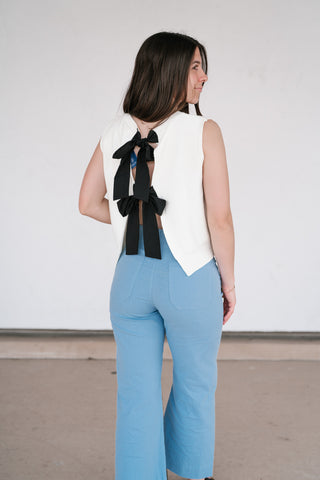 Perfect Muse Bow Knit Top - Cream