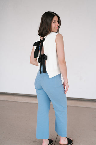 Perfect Muse Bow Knit Top - Cream