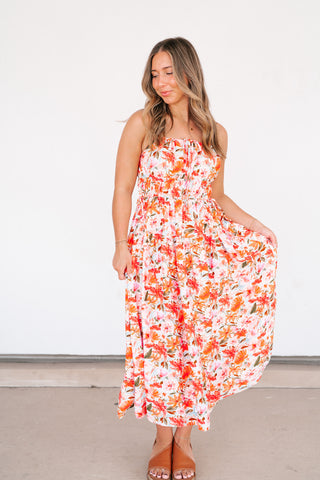 Fresh Bloom Floral Midi Dress