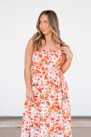Fresh Bloom Floral Midi Dress