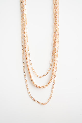 Scottlyn Triple Gold Chain Necklace