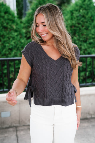 Charcoal Charm Cable Vest