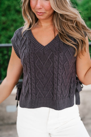 Charcoal Charm Cable Vest