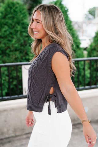 Charcoal Charm Cable Vest