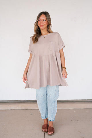 Mossy Meadows Babydoll Top - Mauve