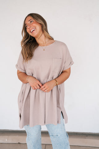 Mossy Meadows Babydoll Top - Mauve