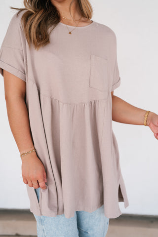 Mossy Meadows Babydoll Top - Mauve