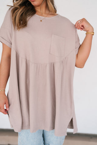Mossy Meadows Babydoll Top - Mauve