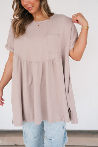 Mossy Meadows Babydoll Top - Mauve