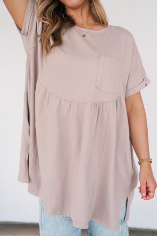 Mossy Meadows Babydoll Top - Mauve