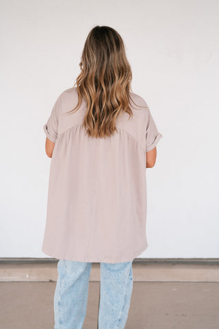 Mossy Meadows Babydoll Top - Mauve