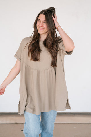 Mossy Meadows Babydoll Top - Moss