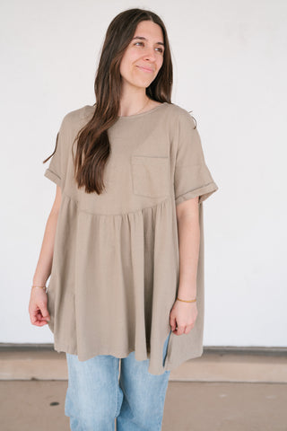 Mossy Meadows Babydoll Top - Moss