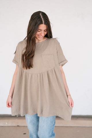 Mossy Meadows Babydoll Top - Moss