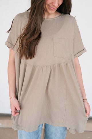 Mossy Meadows Babydoll Top - Moss