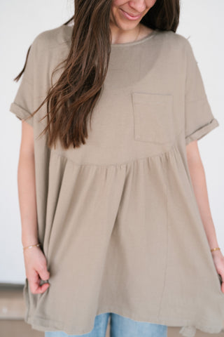 Mossy Meadows Babydoll Top - Moss