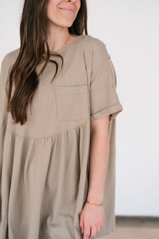 Mossy Meadows Babydoll Top - Moss