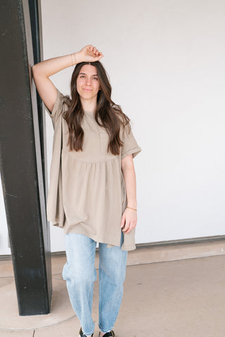 Mossy Meadows Babydoll Top - Moss