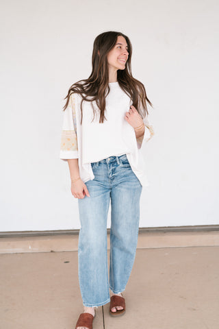 Remix Contrast Sleeve Relaxed Top