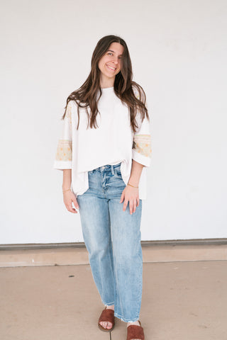 Remix Contrast Sleeve Relaxed Top