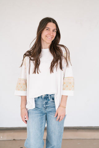 Remix Contrast Sleeve Relaxed Top