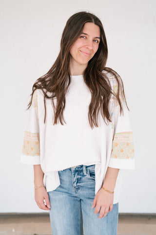 Remix Contrast Sleeve Relaxed Top