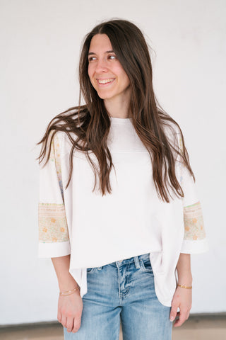 Remix Contrast Sleeve Relaxed Top