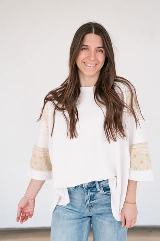 Remix Contrast Sleeve Relaxed Top