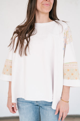 Remix Contrast Sleeve Relaxed Top