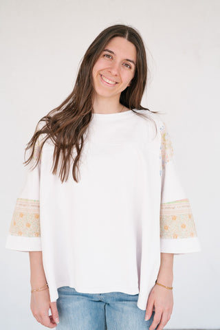 Remix Contrast Sleeve Relaxed Top