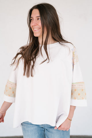 Remix Contrast Sleeve Relaxed Top