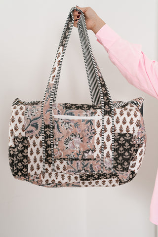 Neutral Dreams Patchwork Duffle Bag - Brown