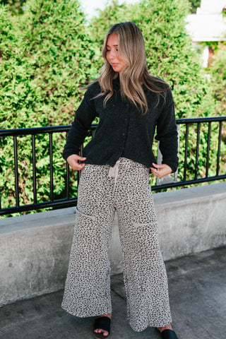 Charcoal Cozy Knit Sweater Cardi