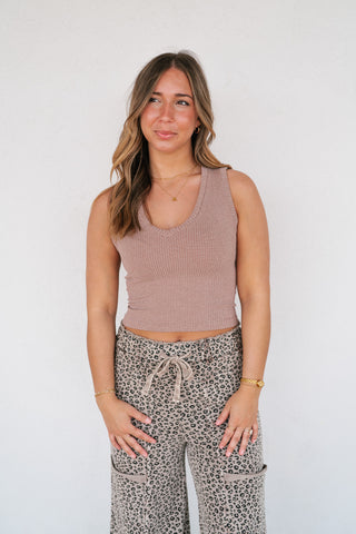 Refined Basics Ribbed Top - Mauve