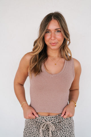 Refined Basics Ribbed Top - Mauve