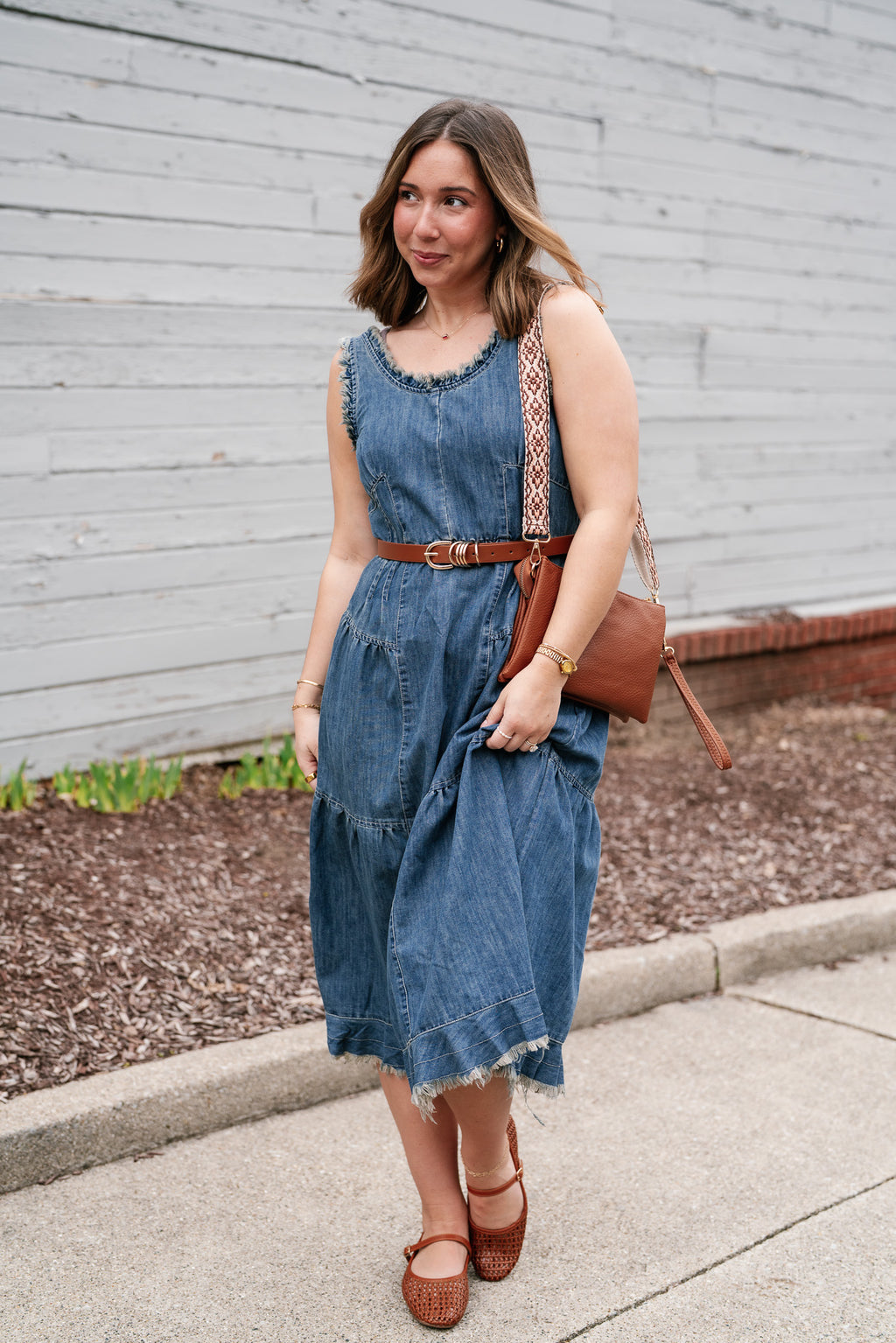 Blue Note Tiered Denim Dress Washed Denim / Medium