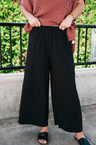 Midnight Wide Leg Side Pocket Pants