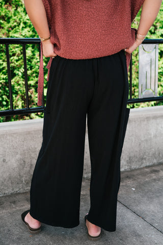 Midnight Wide Leg Side Pocket Pants
