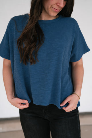 Pure Ease Relaxed Top - Dusty Blue
