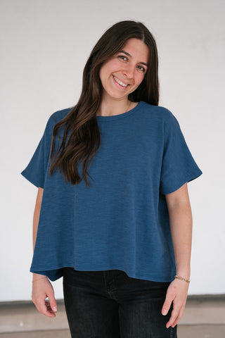 Pure Ease Relaxed Top - Dusty Blue