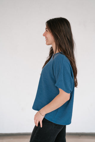 Pure Ease Relaxed Top - Dusty Blue