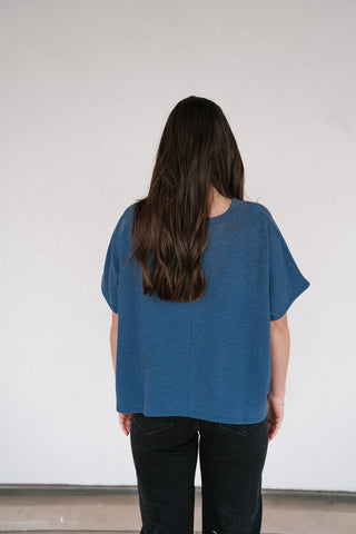 Pure Ease Relaxed Top - Dusty Blue