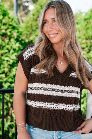 Emma Knit Sweater Vest - Mocha