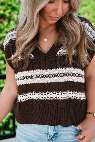 Emma Knit Sweater Vest - Mocha