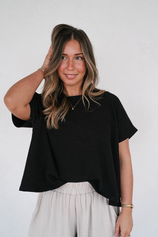 Pure Ease Relaxed Top - Black