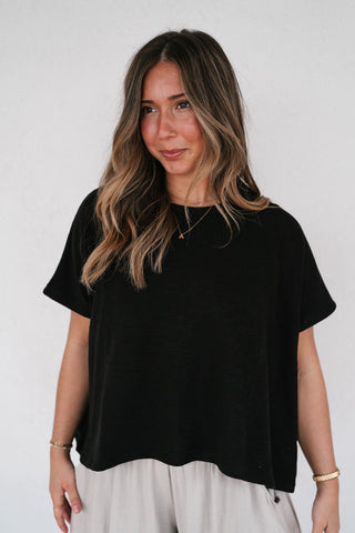 Pure Ease Relaxed Top - Black